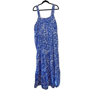 Sonoma Womans Floral Sleeveless Maxi Dress Size 1X Boho Coastal Cottage Resort